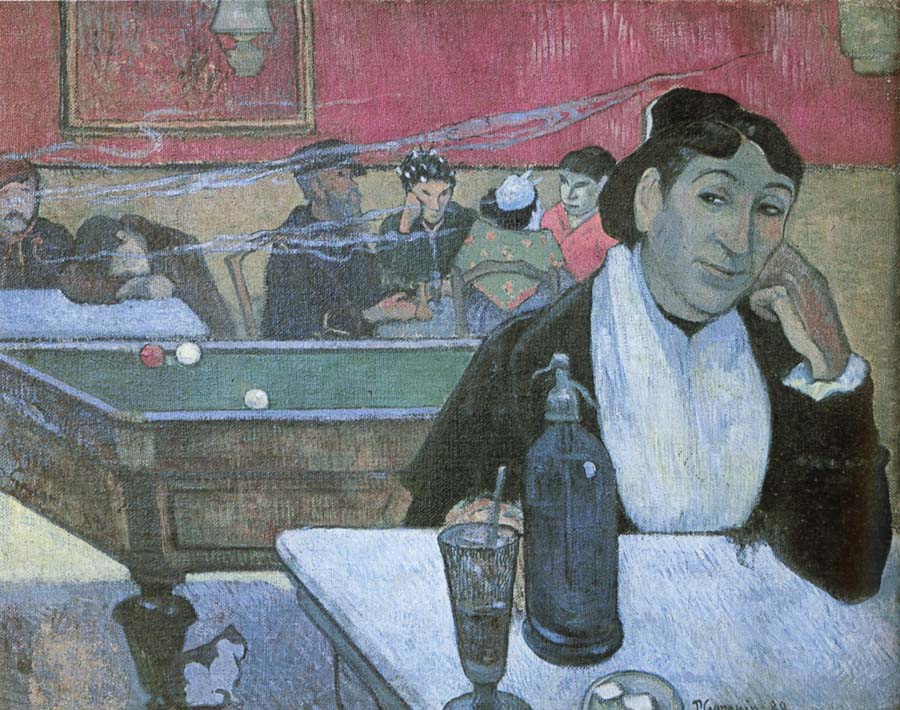 Dans  un cafe a Arles depicts the same cafe Van Gogh painted